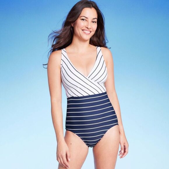 Kona Sol -  Women's One Piece Swimsuit Swimwear Navy  Navy Blue - Picture 1 of 4